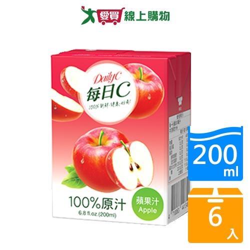 每日C100%蘋果汁200MLx6【愛買】