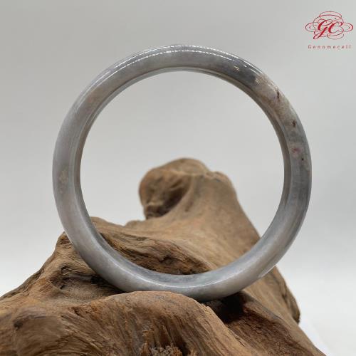 【肌容雪】天然緬甸A貨紫底烏雞花翡翠特色手鐲 編號154  (鐲寬75.4mm #21號)