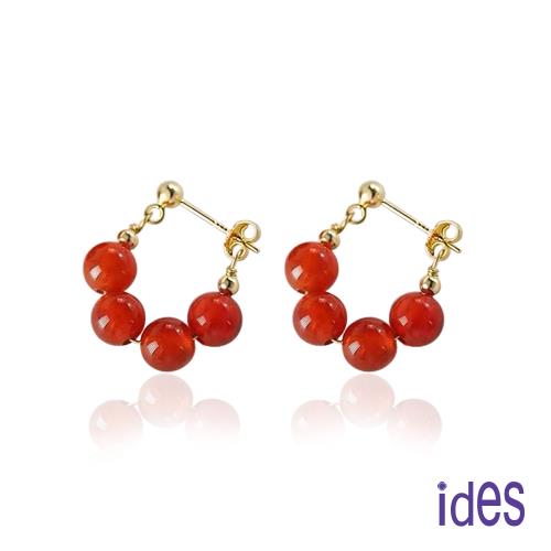 ides愛蒂思 輕珠寶時尚設計耳環耳圈/知性紅