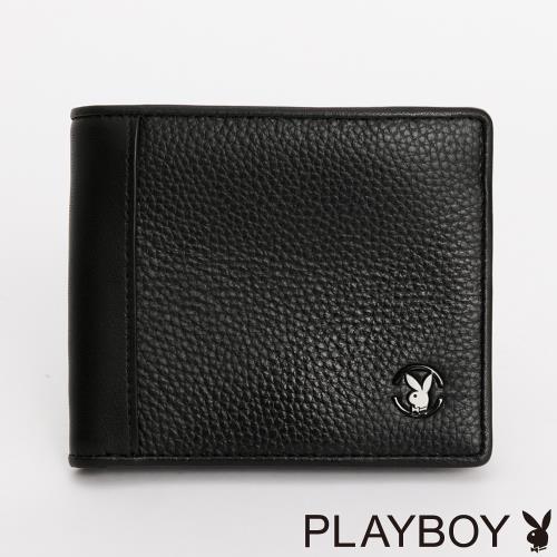 PLAYBOY - 上翻短夾 Macho系列 - 黑色
