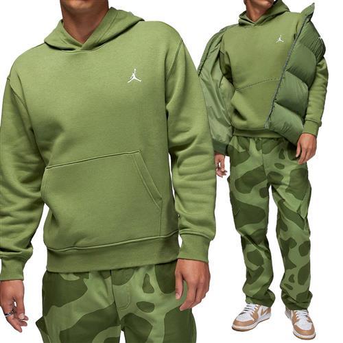 Nike Jordan Essentials 男款 綠色 休閒 袋鼠口袋 內刷毛 連帽 長袖 FJ7775-340
