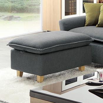 Boden-維達灰色布面收納型沙發椅凳/腳椅/矮凳/穿鞋椅
