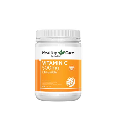 澳洲 Healthy care 即期品  維他命C咀嚼錠500mg-2024年四月到期 (1瓶 500錠/瓶)