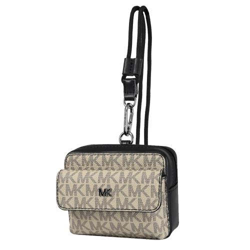 MICHAEL KORS GIFTING 印花皮革頸掛式小包.棕色