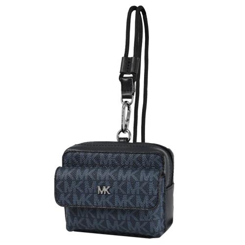 MICHAEL KORS GIFTING 印花皮革頸掛式小包.深藍
