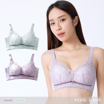 【PINK LADY】A罩杯石墨烯 清湖墜花 無鋼圈爆乳襯墊 單件內衣(女內衣/集中/蕾絲/雙膠條/無痕) 3711