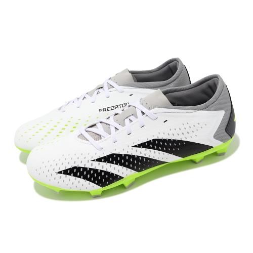 adidas 足球鞋 Predator Accuracy.3 FG 白 灰 綠 男鞋 短草地球場 室外 愛迪達 GZ0014