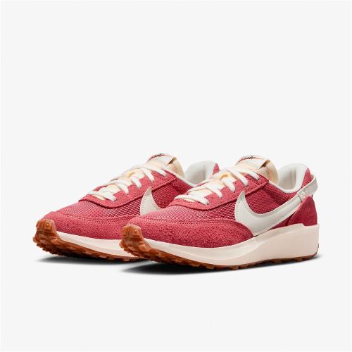 Nike 休閒鞋Wmns Waffle Debut Vintage 女鞋紅白麂皮拼接緩衝華夫格