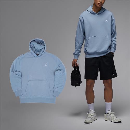 Nike 帽T Jordan Essentials 男款 藍 白 毛圈布 抽繩 口袋 刺繡 連帽上衣 喬丹 FQ3679-436