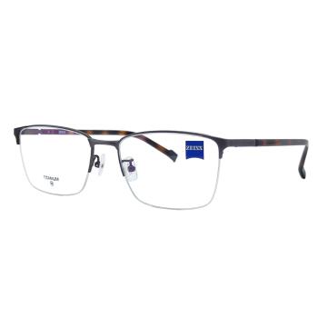 【ZEISS 蔡司】鈦金屬 光學鏡框眼鏡 ZS22119LB 071 鐵灰色長方形框/鐵灰色鏡腳 56mm