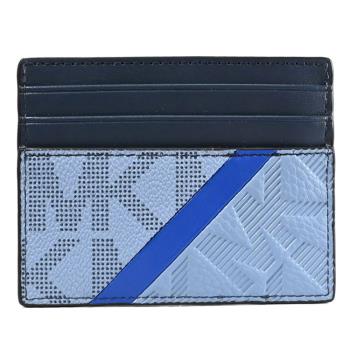 MICHAEL KORS COOPER 品牌撞色印花隨身卡夾.藍/深藍
