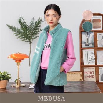 現貨【MEDUSA 曼度莎】泰迪熊毛毛小立領背心外套 - 2色（M-XL）｜女外套 女背心 毛外套