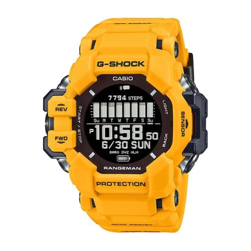 【CASIO 卡西歐】G-SHOCK 戶外首選 防塵泥 心率偵測 GPS定位 藍牙 太陽能電力 搶眼黃 運動系列 GPR-H1000-9_53.2mm