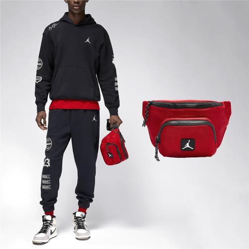 Nike 腰包 Jordan Rise 紅 黑 多夾層 可調背帶 扣環 肩背 斜背 小包 喬丹 JD2413011AD-001