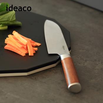 日本ideaco 木質風握柄鉬釩鋼三德刀(160mm)-多色可選