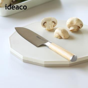 日本ideaco 木質風握柄鉬釩鋼三德刀(125mm)-多色可選