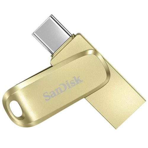 SanDisk SDDDC4 Ultra Luxe USB Type C+A 128G 雙用隨身碟-金