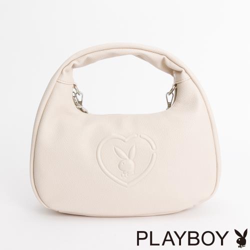 PLAYBOY - 半月包 Naughty系列 - 米白色