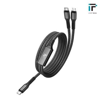 I.T.F ITF001 二合一急速快充線 Lightning Type-C 充電線(1.5M)