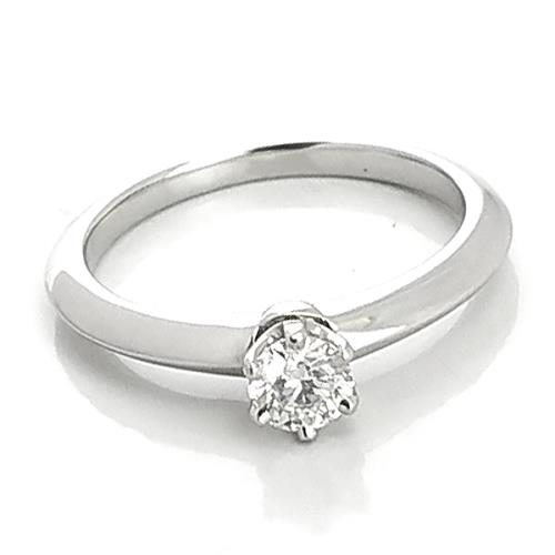 九八成新展示品-TIFFANY PT950鉑金-H Color VS1淨度 0.22克拉鑲鑽經典六爪婚戒-內直徑1.52公分