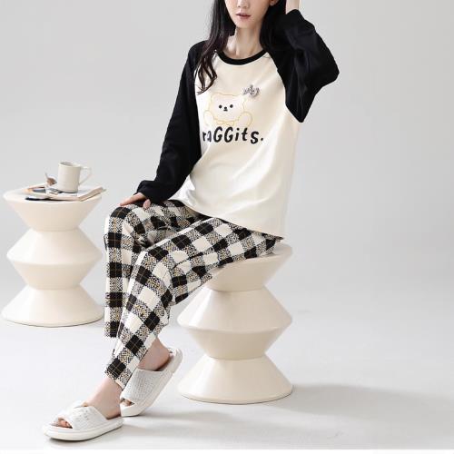 【藍尼居家】★純棉帶胸墊兩件套家居服(女睡衣/居家/Bra Top)