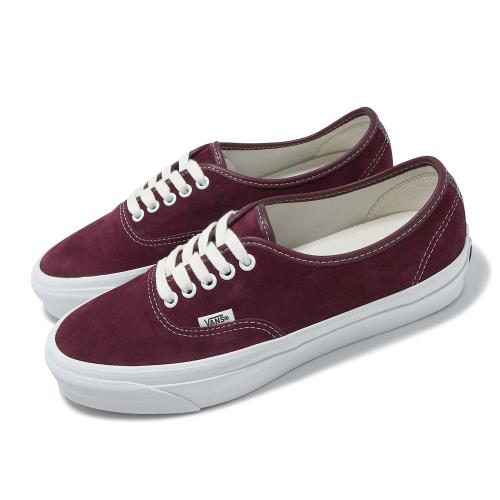 Vans 休閒鞋 Authentic Reissue 44 男鞋 酒紅 白 麂皮 華夫格大底 經典 板鞋 VN000CQA4QU