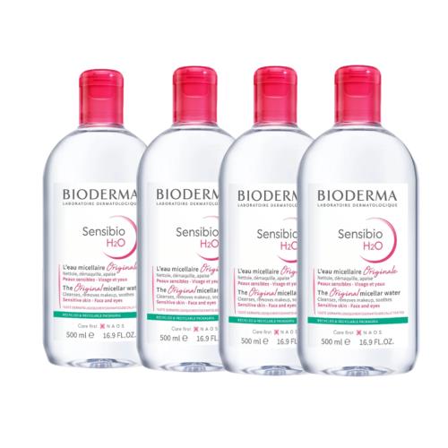 BIODERMA貝膚黛瑪 舒敏高效潔膚液500mlx4入組-最新包裝(平行輸入)