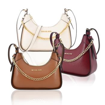 MICHAEL KORS WILMA金字皮革掛鍊斜背-兩用包-小-多色選
