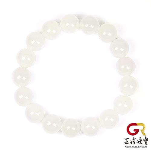 正佳珠寶】和田白玉頂級新疆老礦11.8-12.2mm 和田白玉手珠｜日本彈力繩