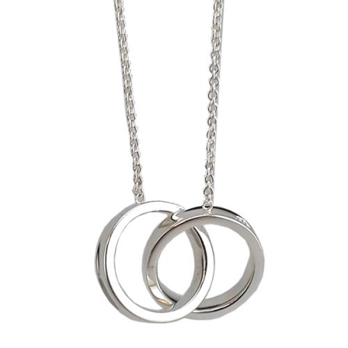 Tiffany 1837 雙戒環結墜飾925純銀項鍊