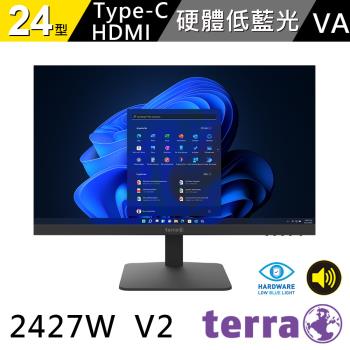 Terra沃特曼 2427W V2 24型 VA面板 FHD抗藍光不閃屏螢幕