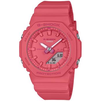 CASIO G-SHOCK 單色美學八角造型計時錶/亮粉紅/GMA-P2100-4A