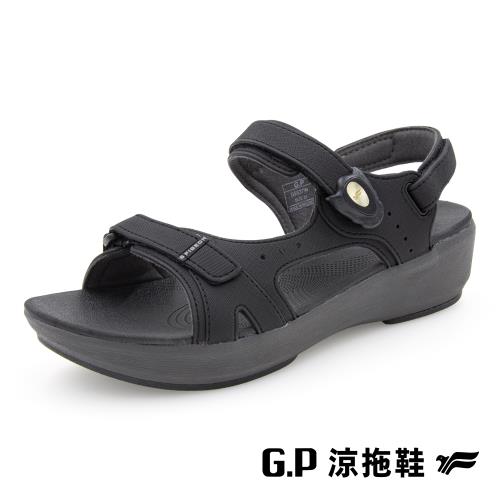 G.P 女款厚底舒適磁扣兩用涼拖鞋G9537W-黑色(SIZE:35-39 共四色) GP
