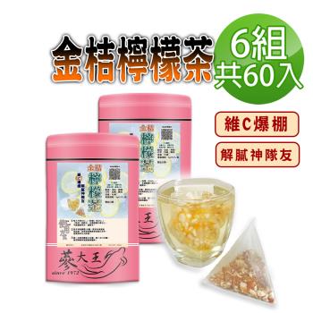 【蔘大王】金桔檸檬茶包X6組（6gX10入/組）原切果粒 冷熱雙泡 清涼解膩 養顏美容