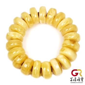【正佳珠寶】蜜蠟琥珀 頂級白金滿蜜 金輪寶輪 96g 蜜蠟手珠｜日本彈力繩