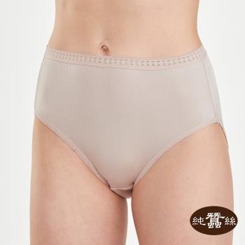 【岱妮蠶絲】純蠶絲42針110G女高腰高衩三角褲-可可(SWA1A301)