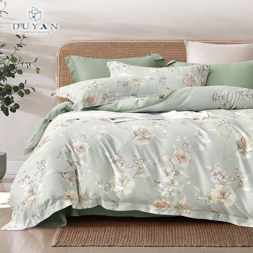 【DUYAN 竹漾】40支100%天絲三件式枕套床包組 暗香迷息 台灣製(加大)