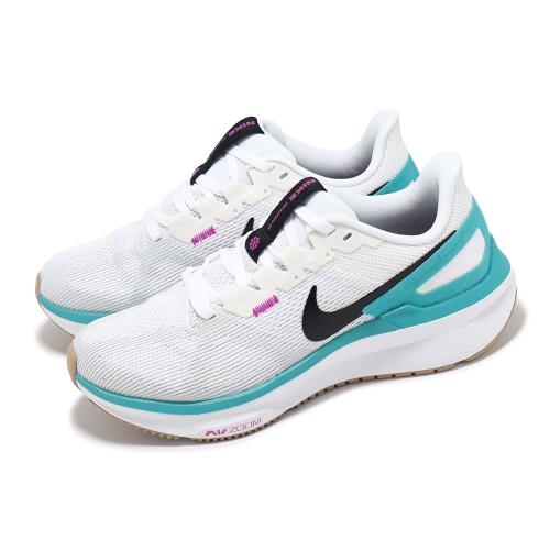 Nike 慢跑鞋 Air Zoom Structure 25 女鞋 白 綠 支撐 氣墊 穩定 路跑 運動鞋  DJ7884-103
