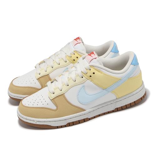 Nike 休閒鞋 Wmns Dunk Low Next Nature 女鞋 白 藍 黃 皮革 低筒 經典 FZ4347-100