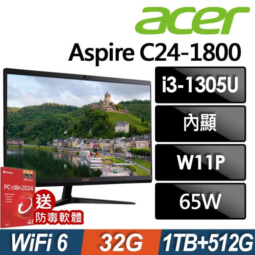 ACER Aspire C24-1800 (i3-1305U/32G/1TB+512G SSD/W11P)