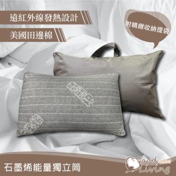 【好室棉棉】買一送一 石墨烯能量獨立筒枕 立體滾邊設計-石墨烯材質 獨立筒彈性 透氣不悶熱
