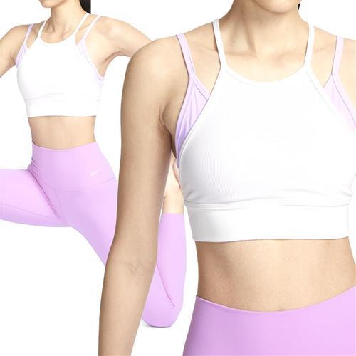 Nike As W Ny Df Indy Strpy Ll Bra G 女款 灰白紫色 運動 內衣 FZ6568-551