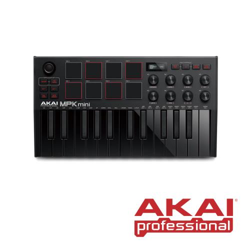 【AKAI】MPK mini mk3 黑色 USB MIDI 鍵盤 公司貨