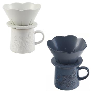 【日本 YUKURI】陶瓷咖啡濾杯加馬克杯-兩色可選