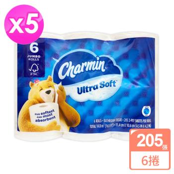 Charmin超柔軟捲筒衛生紙(205張x6捲) x5袋/箱購