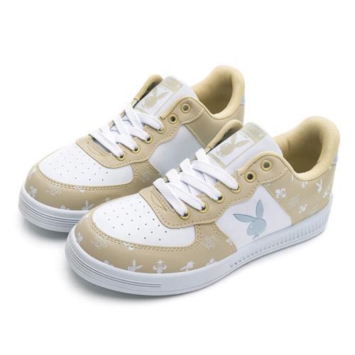 【PLAYBOY】Versatile 經典老花兔兔小白鞋-PY0007白杏