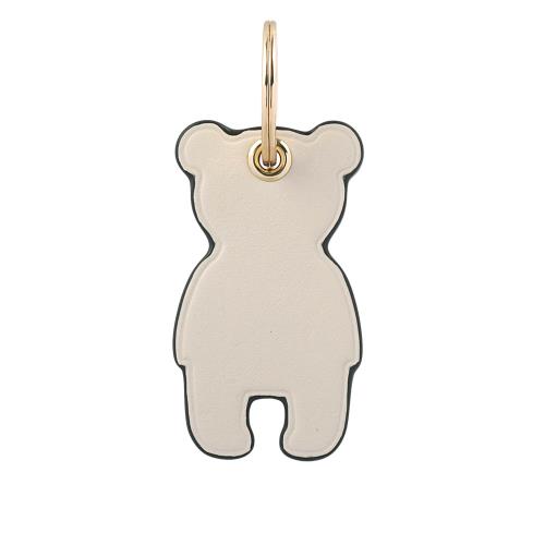 COACH 平滑皮革熊熊造型吊飾/鑰匙圈(白色) CF156 IMCHK