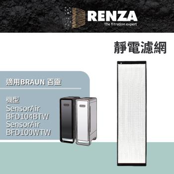 適用 Braun 百靈 SensorAir BFD104BTW BFD100WTW 空氣清淨機 可水洗靜電濾網 濾芯 濾心