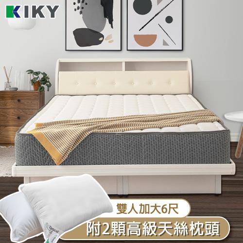 KIKY 米蘭達超循環硬式獨立筒床墊-雙人加大6尺（搭配高級飯店天絲枕２顆）