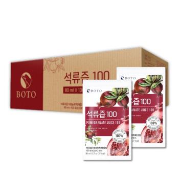 BOTO韓國原裝進口紅石榴汁一箱80ml*100包
